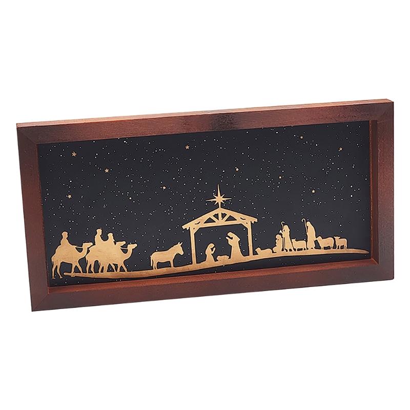 

Christmas Decorations Farmhouse Sign Nativity Scene Farm Signs For Home Desktop Decoration Wooden Ornament