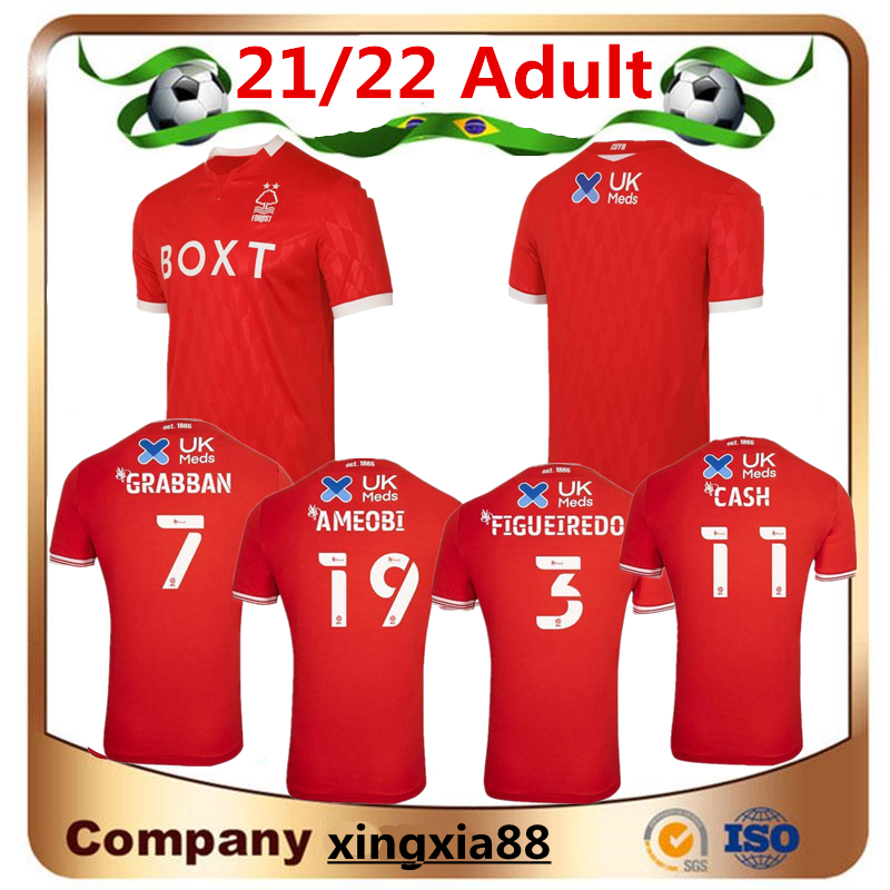 

21 22 Nottingham Forest Soccer Jerseys LOLLEY GRABBAN 2021 WATSON CASH Football Shirt SILVA AMEOBI men+kids kit Thailand Jersey, Black;yellow