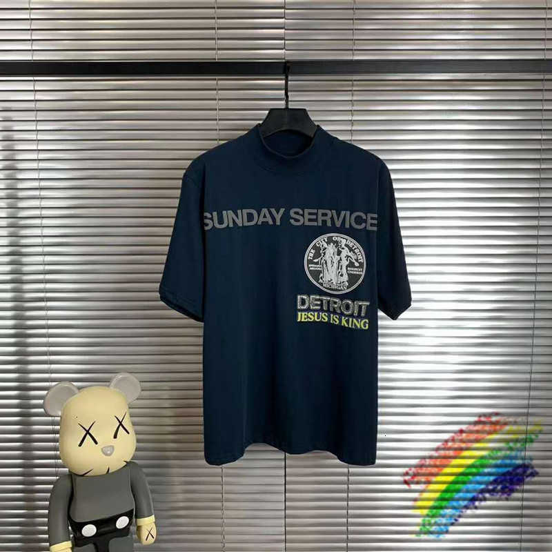 

men's t-shirts t shirts navy blue 3d printing t shirt 1:1 streetwear kanye west sunday service jesus is king t-shirt fntu, White;black