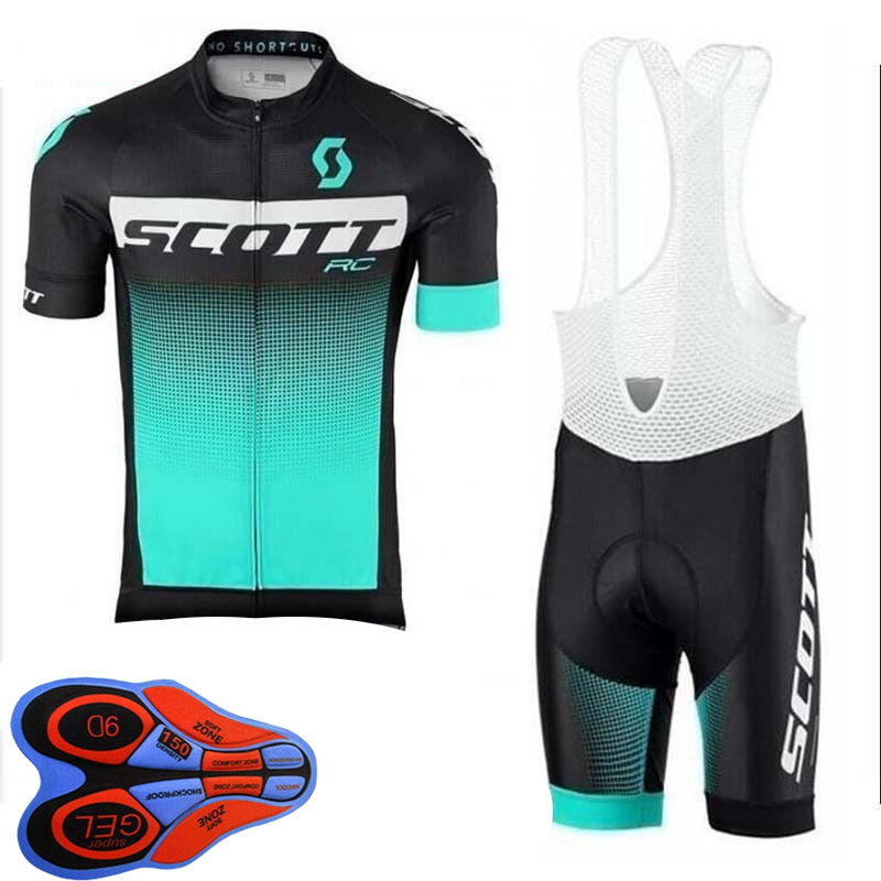 

Mens Cycling Jersey set Summer SCOTT Team short sleeve Bike shirts bib Shorts suits Quick Dry Breathable Bicycle Uniform Racing Clothing Siz, Black;red