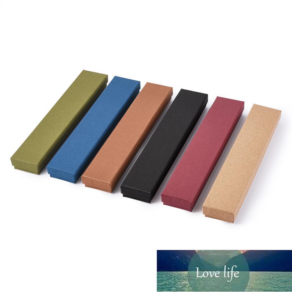 

pandahall 12pcs Cardboard Jewelry Box for Necklace Bracelets Rectangle Tan Black Sienna FireBrick SteelBlue OliveDrab 21x4x2cm