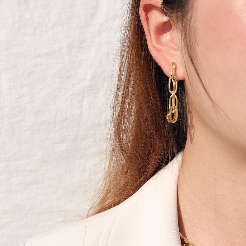 

Stud Arrival Romantic Chain Earrings For Women/Girls Gold Plated Fashion Dangle Earings Engagement Jewelry Aretes De Mujer, Golden;silver