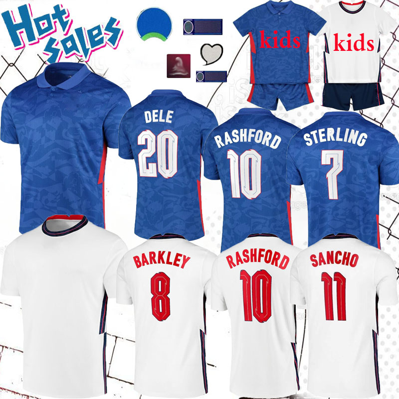 

KANE RASHFORD football soccer jerseys 2021 STERLING MOUNT LINGARD VARDY DELE 20 21 national shirt men kids, Man away