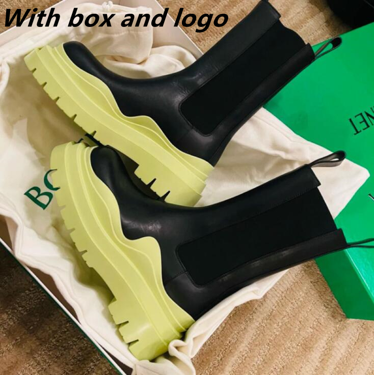 

High quality Womens Designer Boots Leather Martin Ankle Chaelsea Boot Fashion Non-slip Wave Colored Rubber Outsole Elastic Webbing Luxury Comfort Exquisite, Black purple