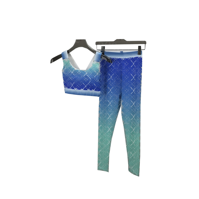 

Highly Elastic Yoga Outfits Gradient Color Gym Wear Designer Letter Printing Tracksuit Womens Breathable Fitness Wears, Red