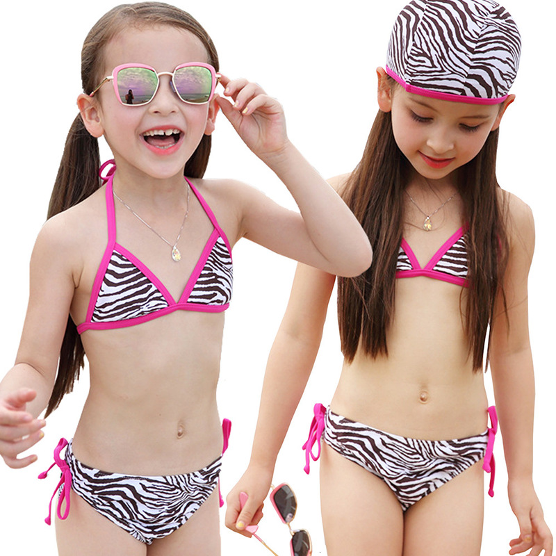 Bikini Binnya Children&#039;s Girls Cartoon Pattern Baby Split Swimsuit Three Piece Set-image-678408246
