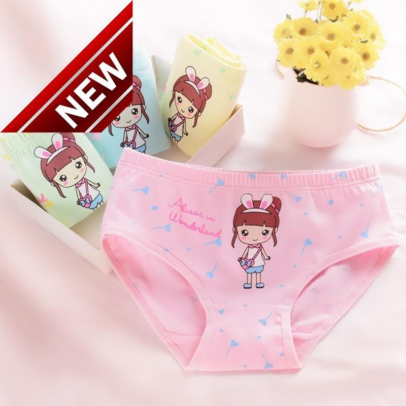 

Panties 4pcs/set Cotton Boxer Briefs Girls Underwear Children Kids Baby Girl Clothes Cartoon Underpants Panty Majtki Bragas, Beige