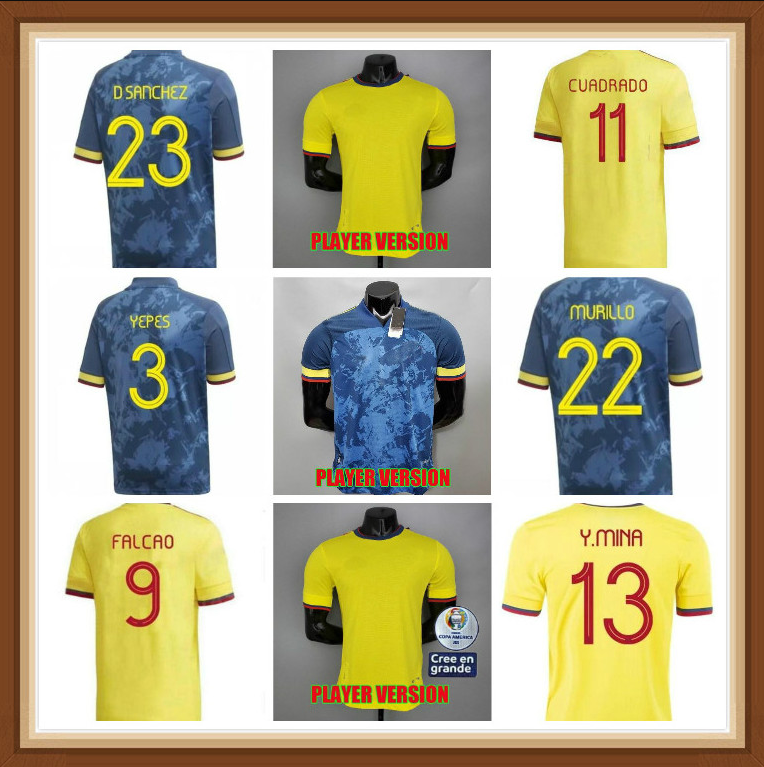 

Player Version 2021 2022 Colombia soccer jerseys 21 22 Colombie Men Camiseta de futbol JAMES FALCAO CUADRAD VALDERRAMA Football Shirts265489, Green
