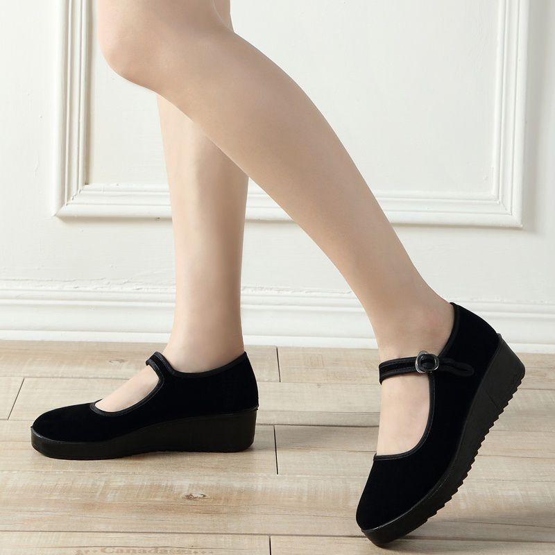 

Cloth shoes women's flat non slip soft bottom black dance hotel work etiquette leisure, Custom contact customer service