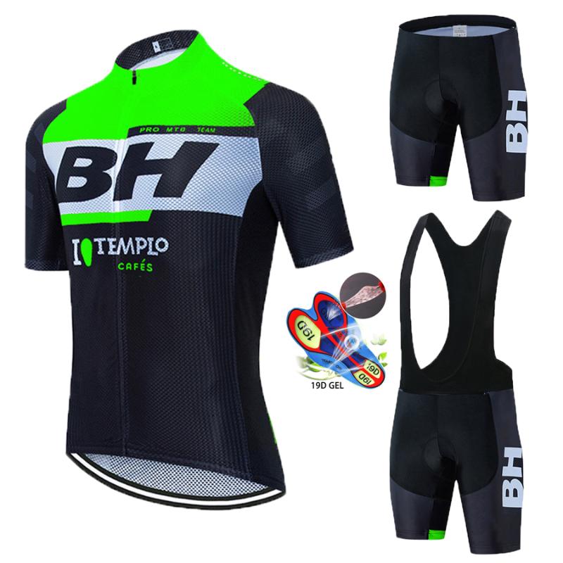 

Racing Sets BH Black Cycling Jersey 19D Bib Set Mountain Bike Uniform Quick-drying Wear Men's Short Maillot Culotte, Color
