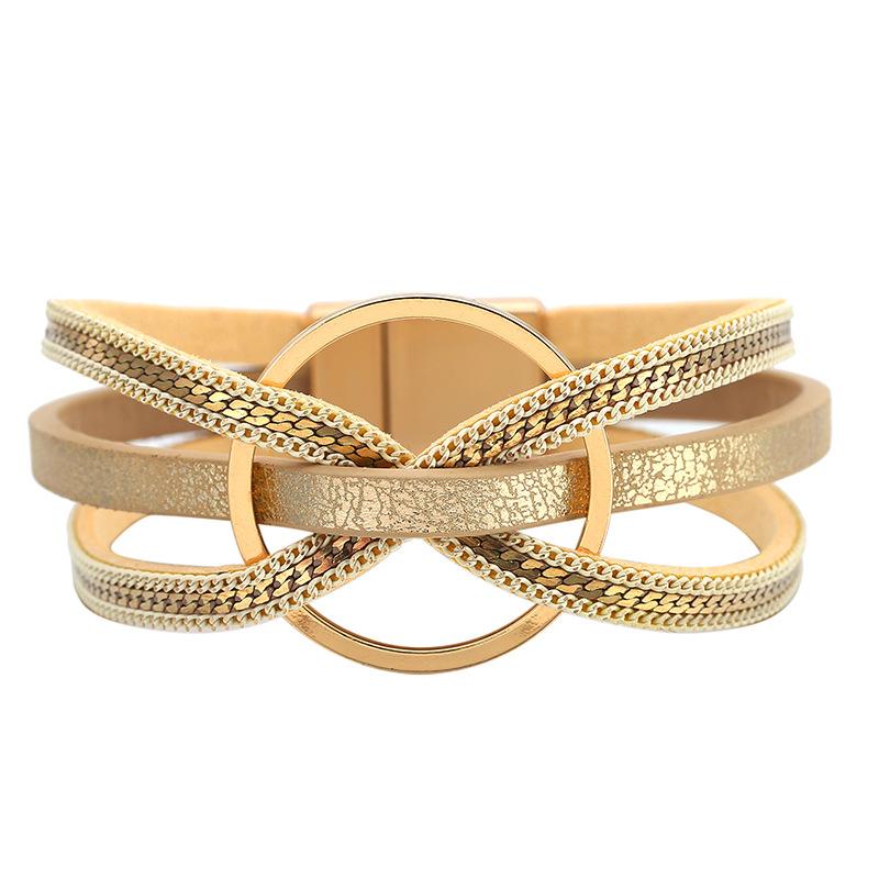 

Bangle Trendy Leather Bracelets Women Multilayer Rope For Female Jewelry