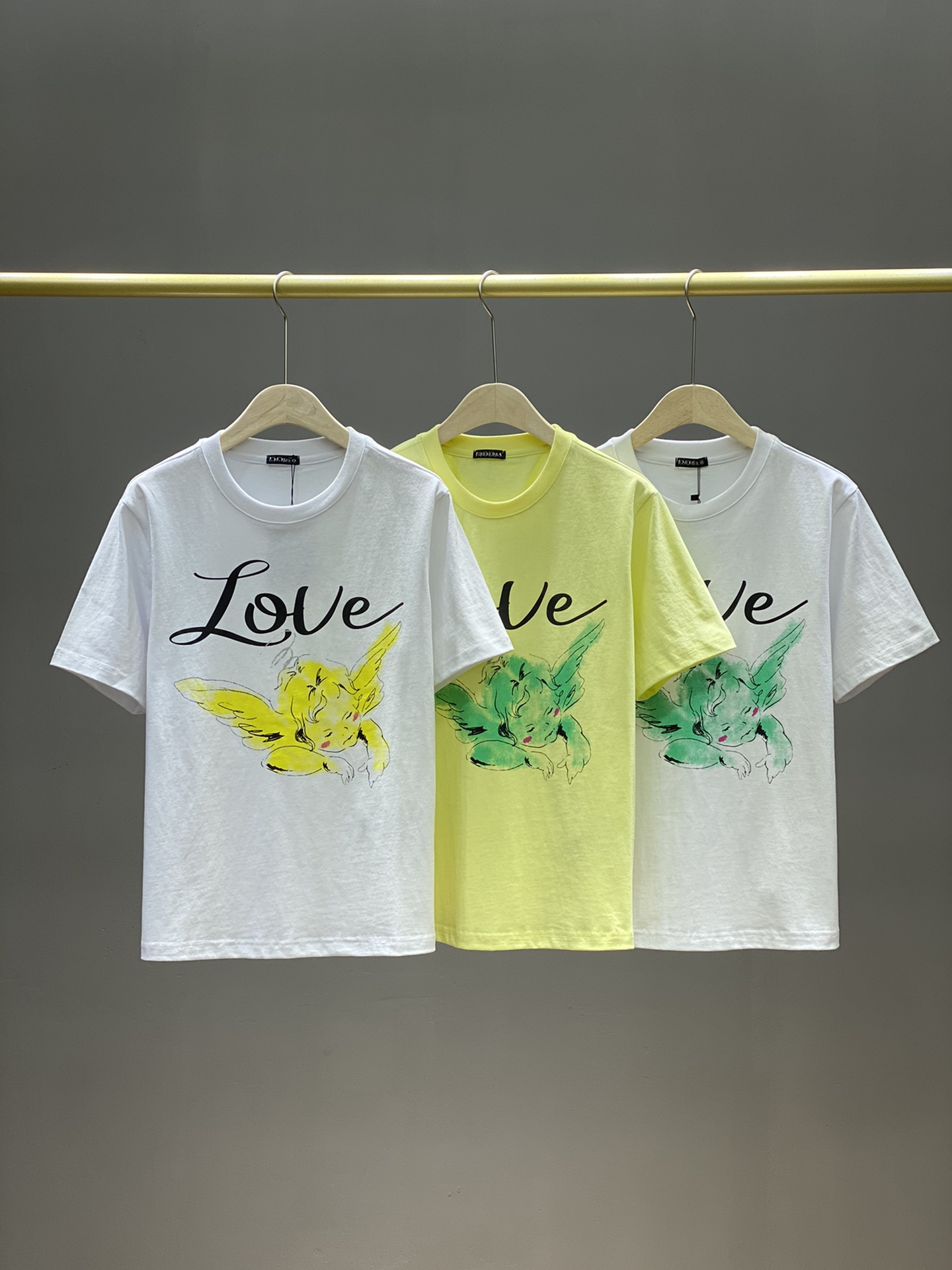 

Summer Women's T shirt Straight Round Neck Graphic Print Short Sleeve, Yellow