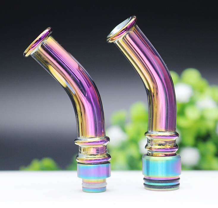 

810 510 Rainbow Long Holder Glass Stainless steel drip tip For TFV4 TFV8