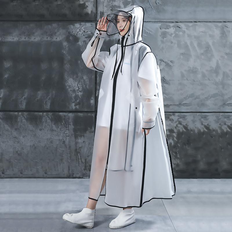 

Raincoats Long Full Body Raincoat Poncho Waterproof Dress Portable White Outdoor Women Fashion Chubasquero Mujer Rain Gear AB50YY
