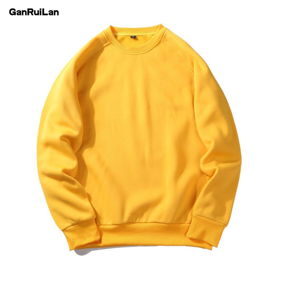 

Sweatshirts Autumn Winter Fashion Hoodies Male Large Size Warm Polyester Coat Men Hip Hop Hoodies Sweatshirts B0719 210518, Yellow gray