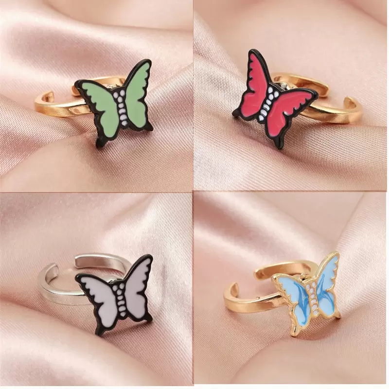 

Anxiety Ring For Women Fidget Jewelry Butterfly Daisy Bead Anti Stress Spinner Rings Teens Girls 2022 Trend