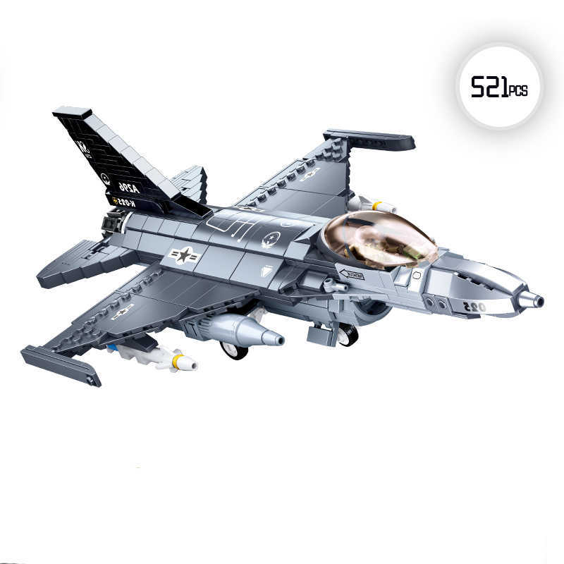 

1:44 Military Series WW2 F16 Jet Multifunctional Fighter Pilot MOC Model Building Blocks Bricks Toys Gifts H0917