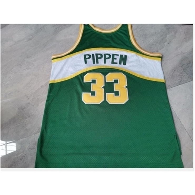 

3740Custom Men Youth women Rare Scottie Pippen College Basketball Jersey Size S-6XL or custom any name or number jersey, Green men s-4xl