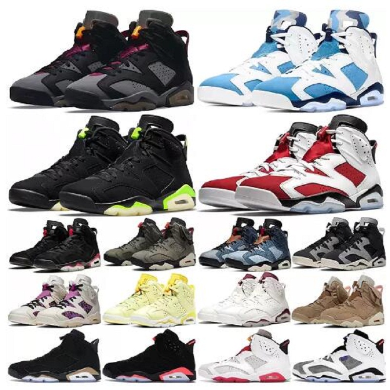 

6 6s jumpman shoes Bordeaux UNC Electric Green Carmine Varsity Red Olive British Khaki Washed Denim Tech Chrome sport Blue trainers mens sneakers shoe, # 14