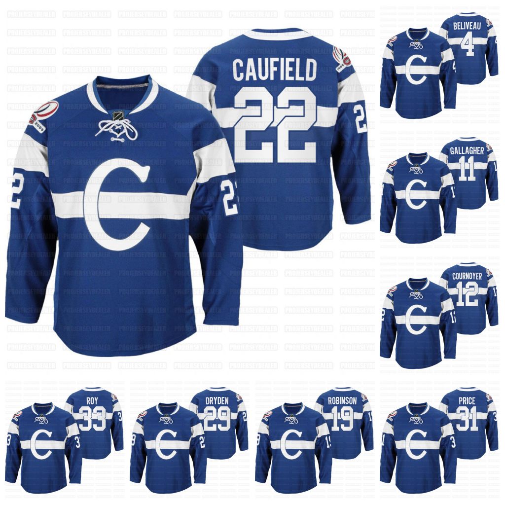 

Cole Caufield Montreal Canadiens 100th Anniversary Celebration Jersey Carey Price Staal Jesperi Kotkaniemi Allen Brendan Gallagher Gustafsson Roy Drouin Perry, Blue mens s-3xl