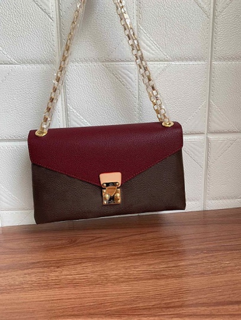 

Luxury Famous Designer Handbags Shoulder Bag PALLAS CHAIN Cross Body Clutch Lady Fashion Bags Genuine Leather Classic saddle women Simplicity Horsebit Crossbody, Fuchsia #41200