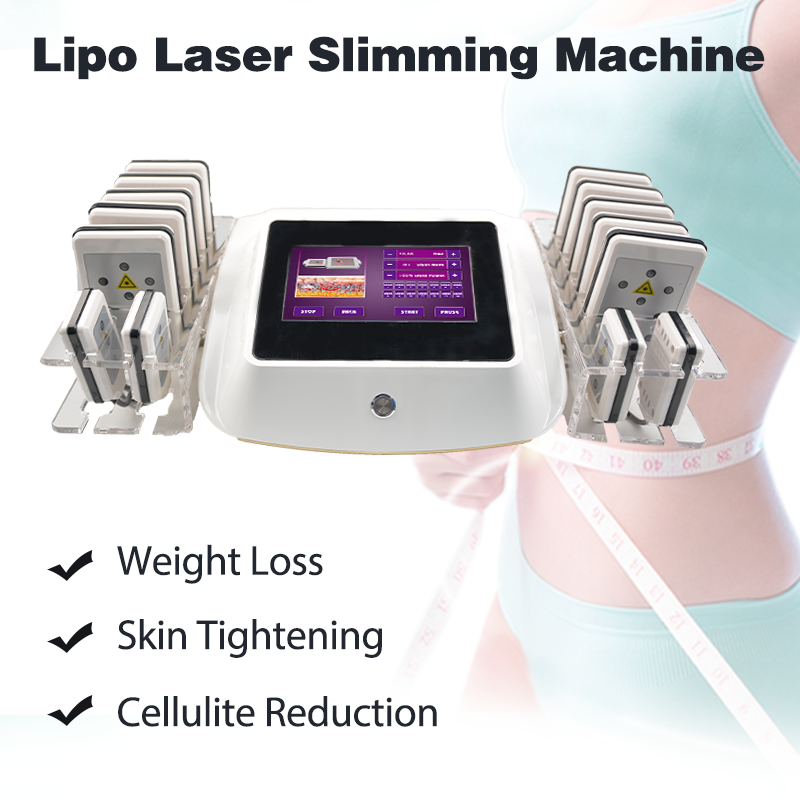 

14 lazer pads diode lipolaser cellulite removal fat burning lipo laser body slimming machine 650nm