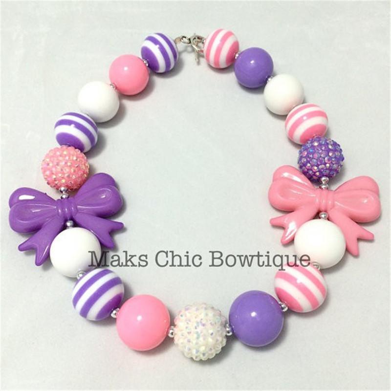 

Chokers Wholesale Baby Chunky Necklace Girls Bubblegum Bead Collar Princess Choker Jewelry Kids Child Beaded 5pcs/lot