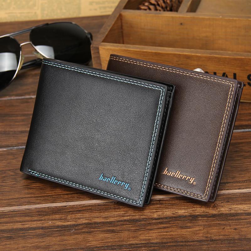 

Wallets Business Leisure Folds Holder Male Wallet Soft Leather Men Vertical Purse For, A coffee