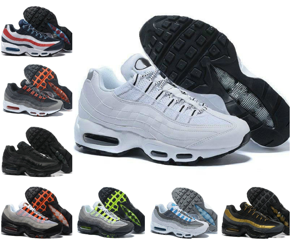 

2022 High Quality 95 Mens Running Shoes Yin Yang OG Airs Solar Triple Black White Worldwide Seahawks Particle Grey Neon 95s Hyper Red Greedy Sports Sneakers Trainers, Bubble package bag