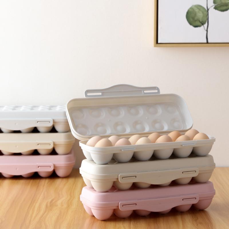 

Storage Bottles & Jars Egg Box Stackable Plstic Holder Grids Organizer With Snap Cap Home Kitchen Accessory