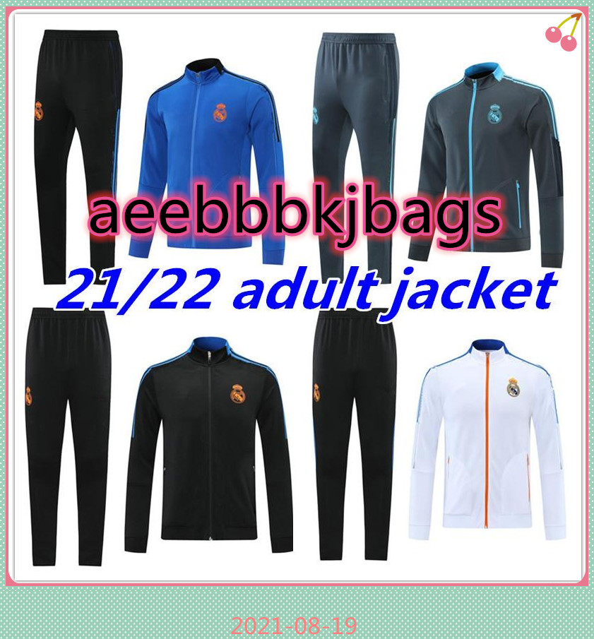 

Real Madrid 21 22 HAZARD adult tracksuit jacket kit 2021 2022 MODRIC BENZEMA BALE Full Zip football Training suit Hoodie Jackets Tracksuits
