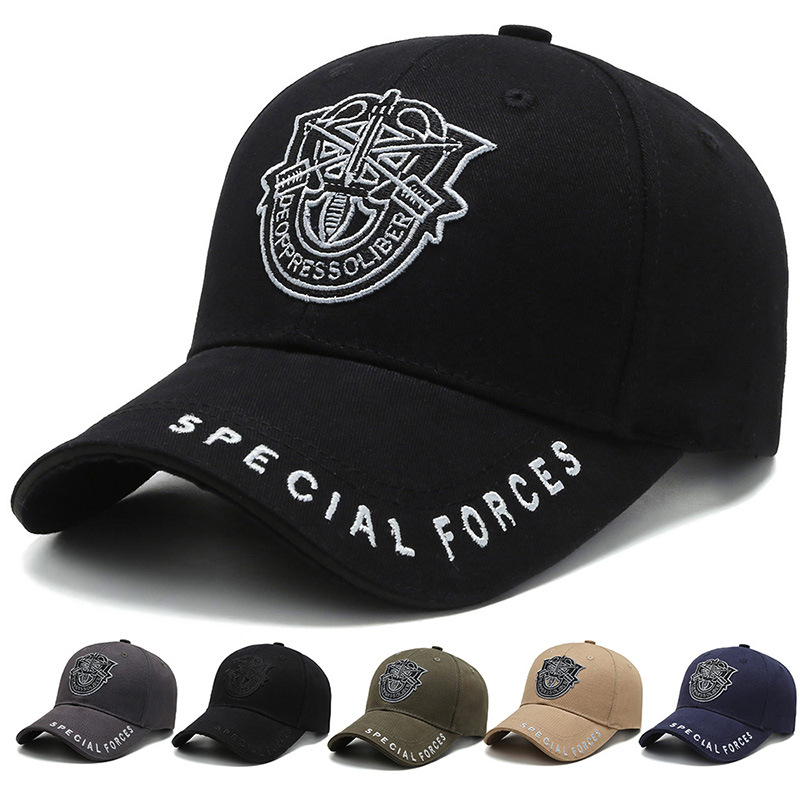 

SPECIAL FORCES Embroidery baseball cap Operator Cap Bundles Tactical Cap CP Special Force Sniper SWAT Hat wild sun hat dad hat, Black white