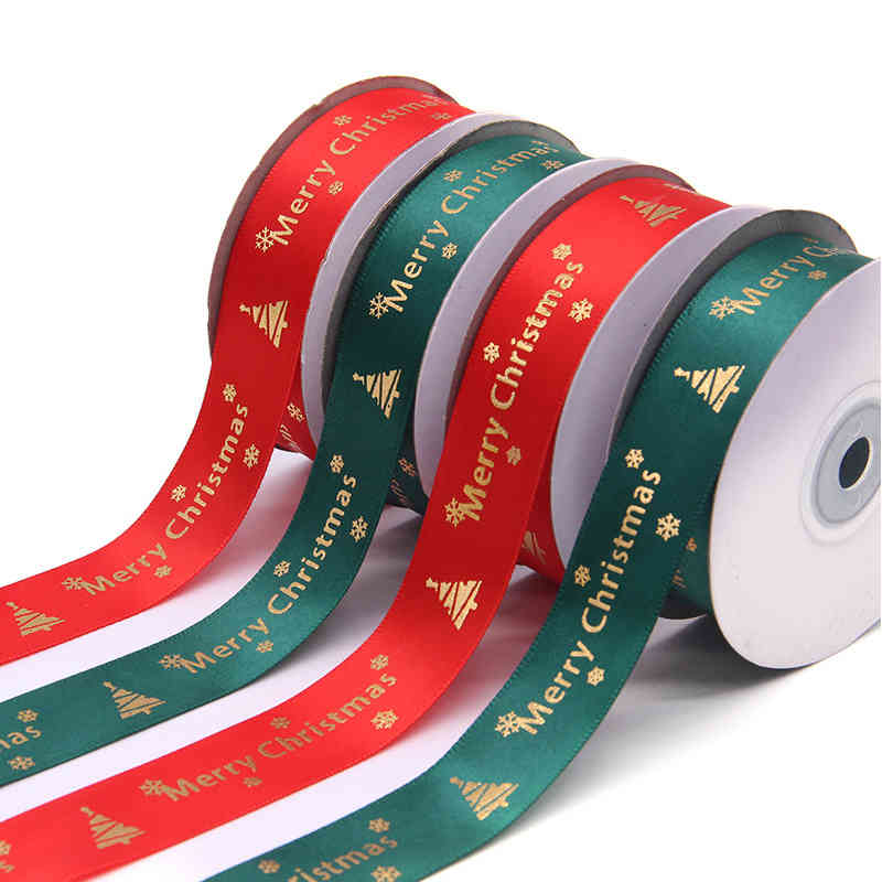 1Roll Wedding Party Decoration 2.5CM Gift Wrapping Christmas Ribbon Baking Decor Polyester 2Colors DIY Accessories Multi Purpose-image-690318512