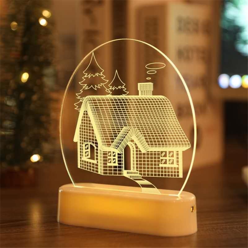 

Party Decoration Christmas Lights Pendant Snowman Bell Acrylic Old Man House LED Light