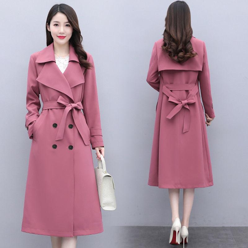

Women's Trench Coats Women Casual Long Coat With Sashes Female Double Breasted Windbreaker Ladies Fashion Office Overcoats Outerwear A81, Tan;black