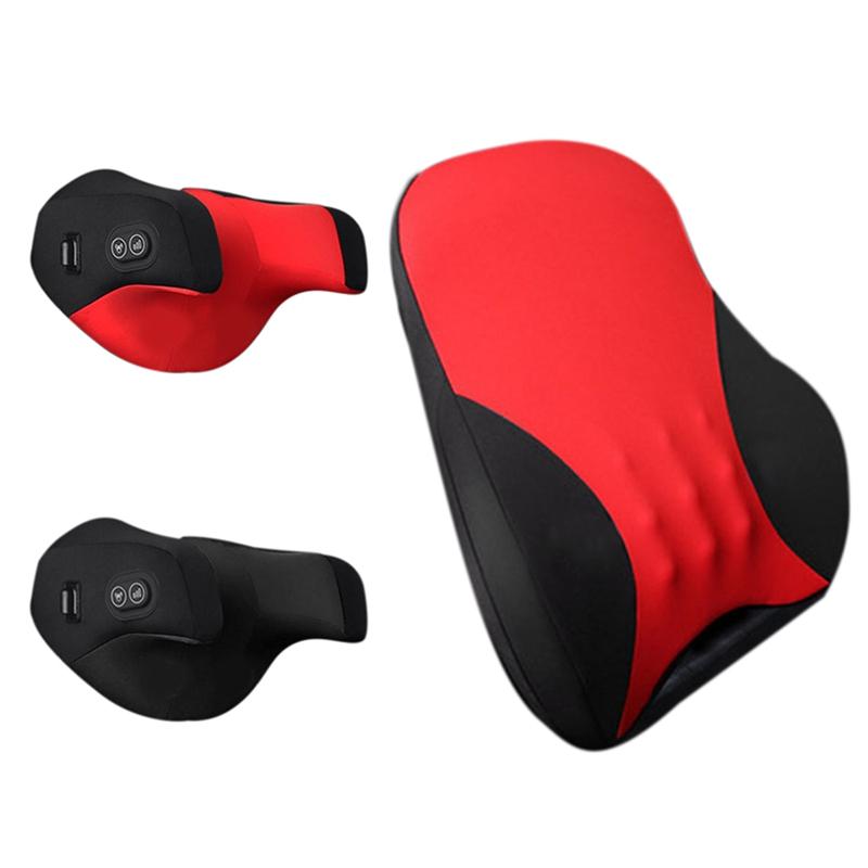 

Seat Cushions Car Electric Massager Pillow, Back Support Headrest Simulation Human Massage For Travel Home Office