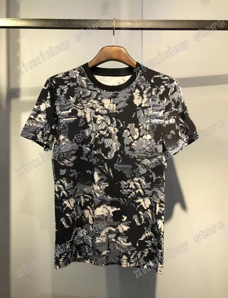 

22ss Mens Womens T Shirts Tee camouflage pattern Man Paris Fashion T-shirt short Sleeve Tshirts blue white xinxinbuy M-3XL, Multi