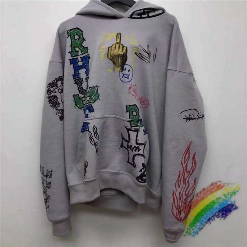 

Graffiti Hoodie Men Women 1 Quality Heavy Fabric Pullovers Unisex Sweatshirts