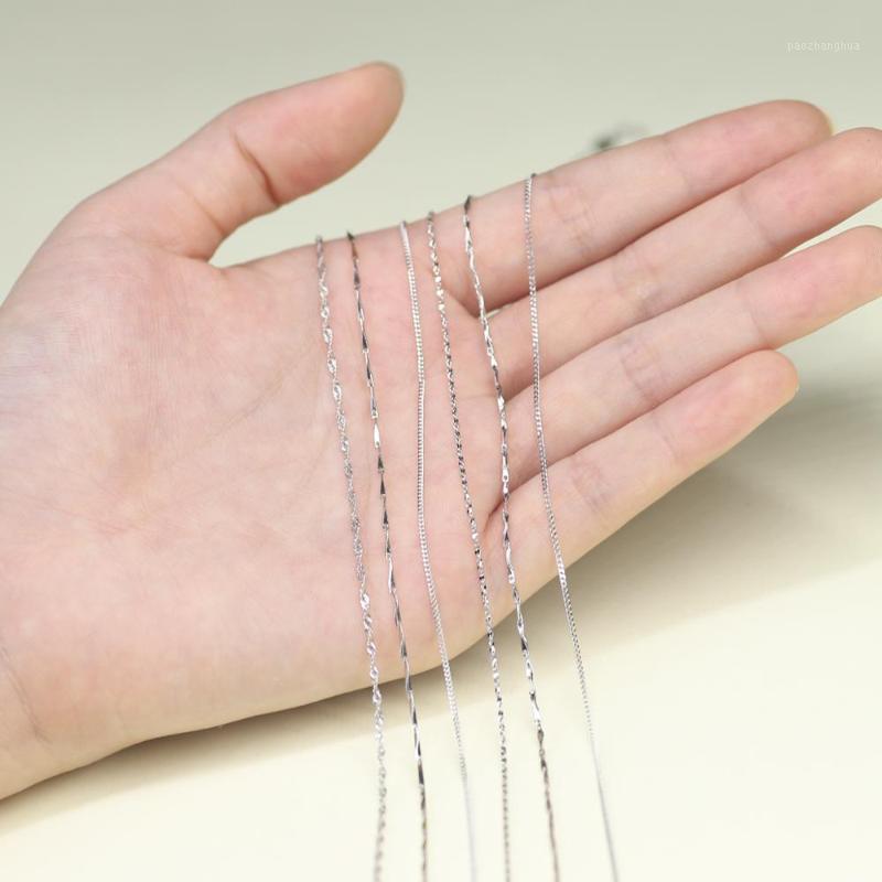

Fashion Necklace Ingot Twisted Trace Snake Bar Singapore Box Chain Women Chains, Silver