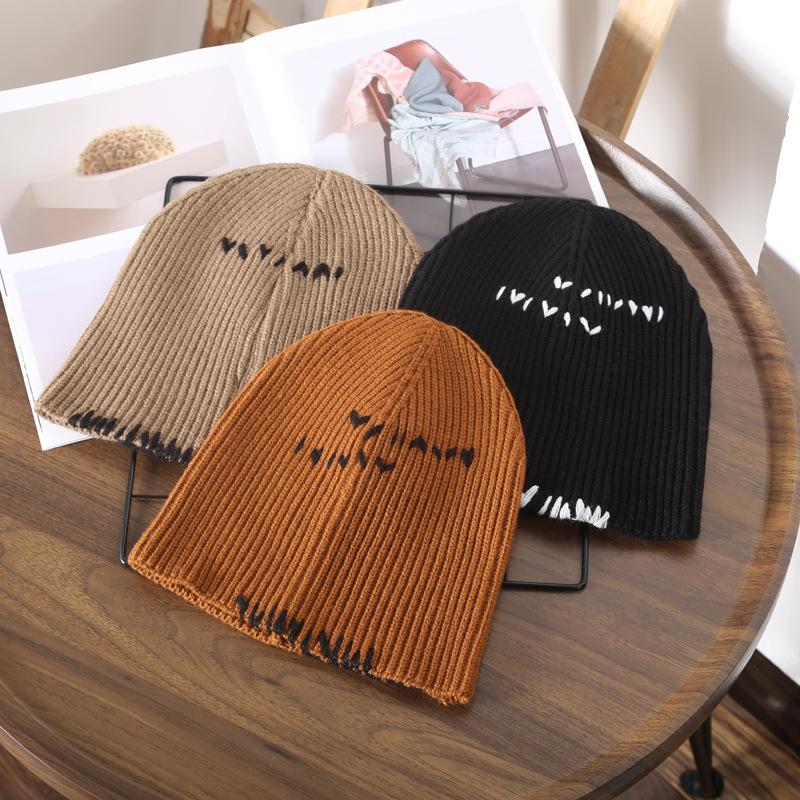 

Berets Winter Wool Hat Fashion Solid Color Warm Knit Outdoor Couple Pullover Pile Streetwear Skullies Beanies Women's Men's
