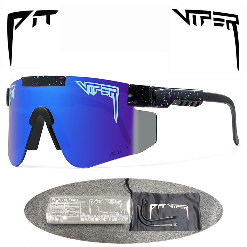 Pit Viper Outdoor Bikes Glass Double Legs Uv400 Sport Eyewear Sunglasses Wide Men Women Mtb Goggles with Case-image-703857008