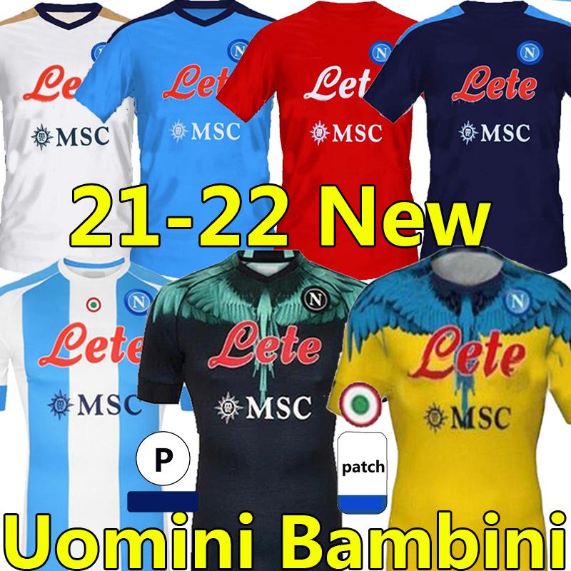 

21/22 Napoli soccer jersey Naples football shirt 2021 2022 fourth Osimhen KOULIBALY INSIGNE Maradona MERTENS Matteo Politano Lozano camisa men kids kit uniforms, 21-22 new