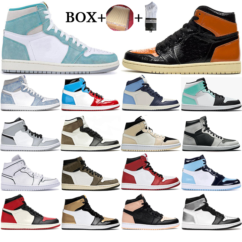 

with box 1s Mens Basketball Shoes 1 Shattered Backboard Mocha Gold toe Obsidian turbo Green University Blue Hyper Royal outdoor Sport Sneakers eur36-46, D18 high og silver toe 36-46