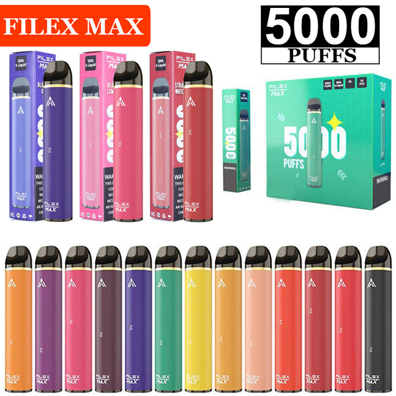 

QST Filex Max 5000 Puffs Disposable Cigarettes Vape Pen Device 12ml Large Pods Vaporizer 5% Vapor Stick 13 Flavs E Vapes Cigarette