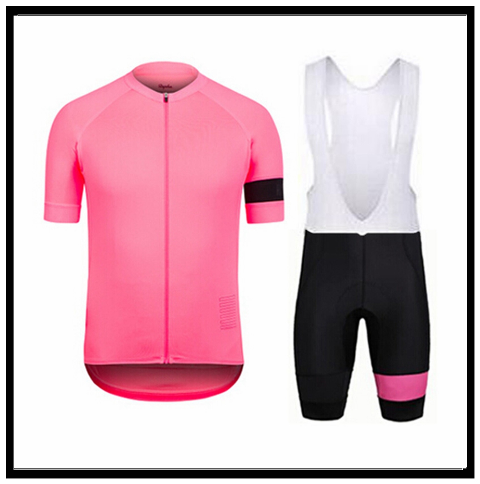 

RAPHA team Cycling Short Sleeves jersey (bib) Maillot shorts sets pro Clothing Mountain Breathable Racing Sports Bicycle Soft Skin-friendly, Black;red