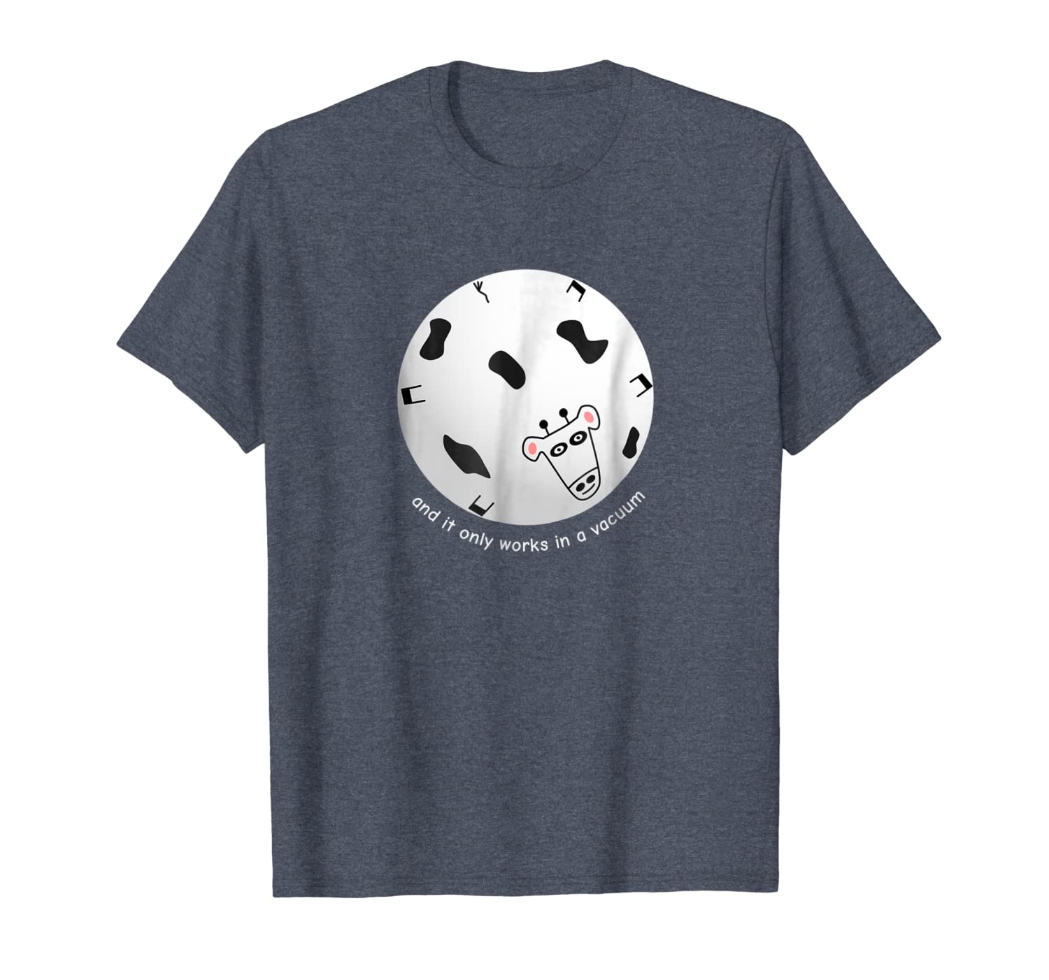 

spherical cow funny physics t-shirt, White;black