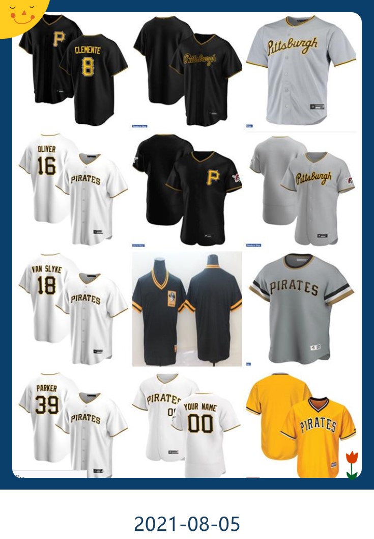 

Men Women Youth 16 Al Oliver 39 Dave Parker 18 Andy Van Slyke 8 Roberto Clemente Custom Baseball Jersey Blank black white gray yellow, Blue;black