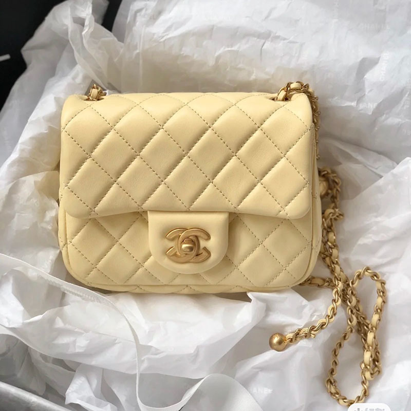 

Leather women's 2021 spring and summer new chicken ball square fat little Xiangling lattice chain one shoulder diagonal span bag
