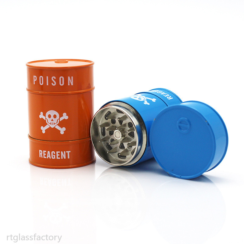 

Wholesale metal herb grinder large oil barrel shape three layers other smoking accessaries