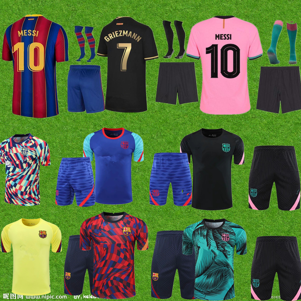 

2021 ANSU FATI camiseta de futbol MESSI 20 21 GRIEZMANN SUAREZ F. DE JONG Maillots football shirt men kids kits, Black